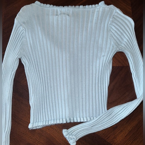 Light Blue Ribbed Cardigan - Picture 3 of 3
